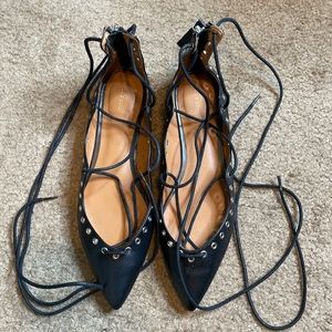 ZARA LACE-UP FLATS UNWORN!